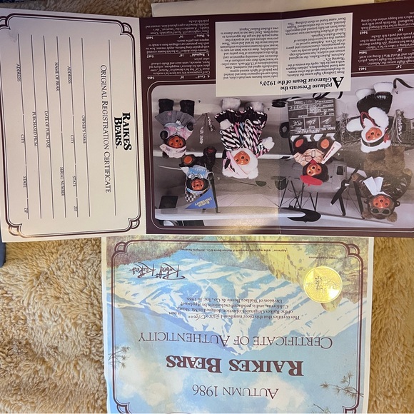 Raikes Bear Cecil Applause Director Carved Wooden Face Plush Stuffed LE - Picture 13 of 15